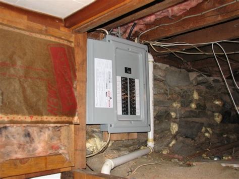 electrical panel in crawl space